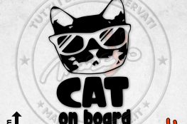 Adesivo Sticker prespaziato " CAT ON BOARD "