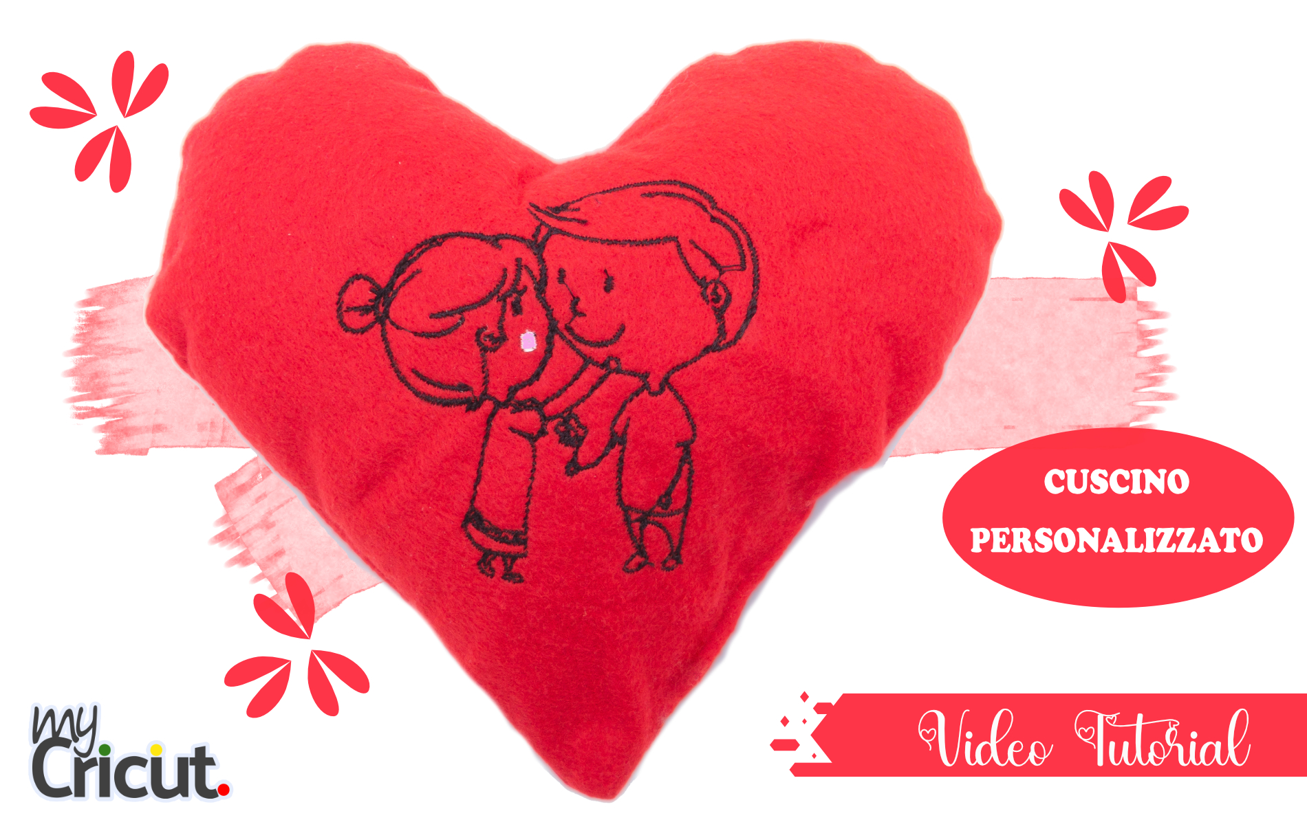 Cuscino personalizzato per San Valentino con Cricut Maker e Necchi